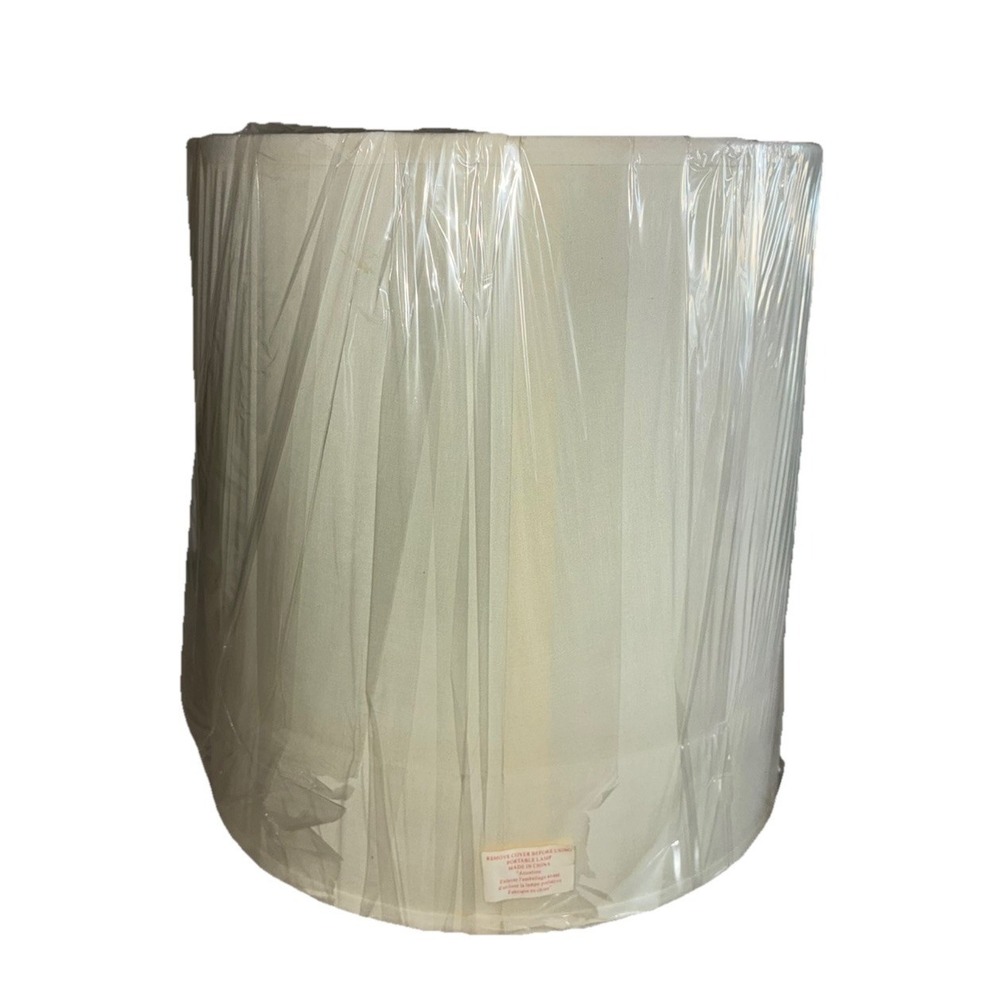 Lamp Shade Cream Round Drum Fabric Table 13x12" NEW